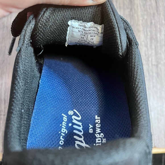 *Penguin | Black Suede  Canvas Multi Color Striped Sneakers Size 10 - Picture 15 of 16